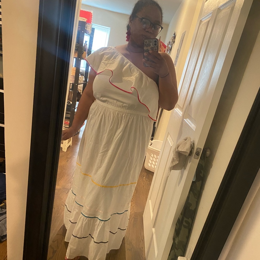 One-Shoulder Ruffle-Hem Maxi Dress - Picture 4 of 4